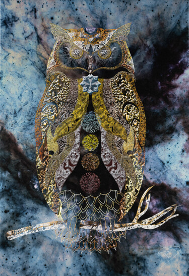 Arte digitale intitolato "Owl Rebirth" da Barbara Goguier, Opera d'arte originale, Lavoro digitale 2D