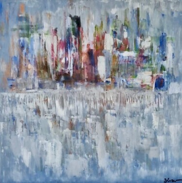 Painting titled "Bright Manhattan" by Barbara Kizer, Original Artwork, Acrylic