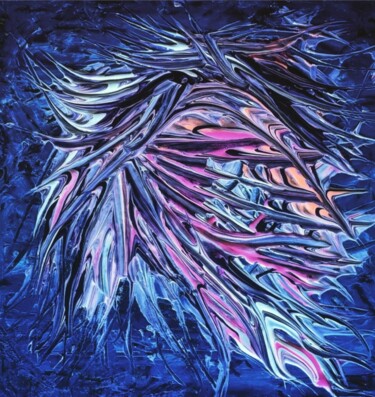 Peinture intitulée "One Night Flower" par Barbara Kizer, Œuvre d'art originale, Acrylique Monté sur Châssis en bois