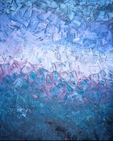 Painting titled "Arctic Cubes" by Barbara Kizer, Original Artwork, Acrylic Mounted on Wood Stretcher frame