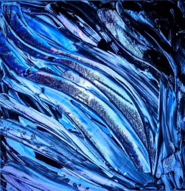 Painting titled "Blue Roads" by Barbara Kizer, Original Artwork, Acrylic