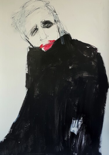 Peinture intitulée "Porträt 01" par Barbara Kroll, Œuvre d'art originale, Acrylique