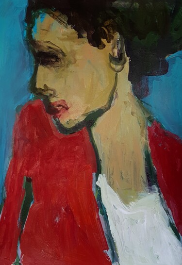 Malerei mit dem Titel "Porträt 02" von Barbara Kroll, Original-Kunstwerk, Acryl