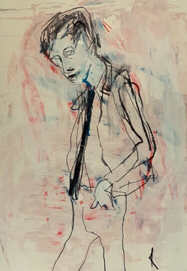 Dessin intitulée "Junge" par Barbara Kroll, Œuvre d'art originale, Crayon