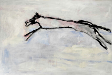 Ζωγραφική με τίτλο "Laufende Hund" από Barbara Kroll, Αυθεντικά έργα τέχνης, Ακρυλικό