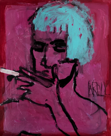 Peinture intitulée "Mädchen mit einer Z…" par Barbara Kroll, Œuvre d'art originale, Acrylique