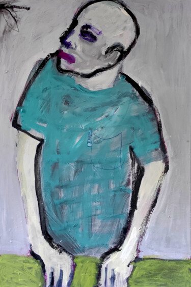 Malerei mit dem Titel "Portrait eines jung…" von Barbara Kroll, Original-Kunstwerk, Acryl