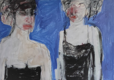 Dessin intitulée "Zwei Frauen II" par Barbara Kroll, Œuvre d'art originale, Crayon