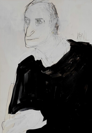 Drawing titled "Mann" by Barbara Kroll, Original Artwork, Pencil