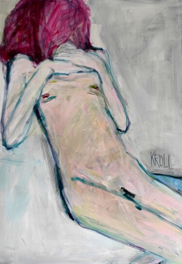 Schilderij getiteld "Akt mit roten Haar" door Barbara Kroll, Origineel Kunstwerk, Acryl