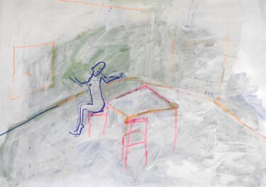 Рисунок под названием "Allein im Raum" - Barbara Kroll, Подлинное произведение искусства, Акрил
