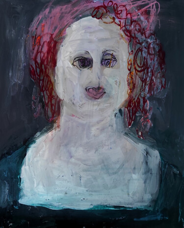 Dessin intitulée "Porträt 24" par Barbara Kroll, Œuvre d'art originale, Acrylique