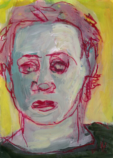 Рисунок под названием "Porträt 15" - Barbara Kroll, Подлинное произведение искусства, Акрил