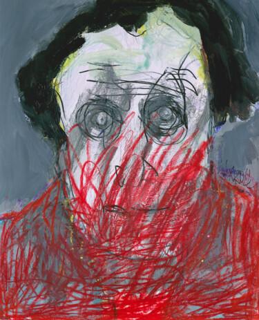 Рисунок под названием "Porträt 13" - Barbara Kroll, Подлинное произведение искусства, Карандаш