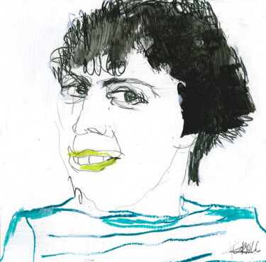 Drawing titled "Porträt 08" by Barbara Kroll, Original Artwork, Pencil
