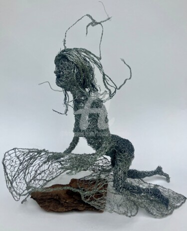Sculpture intitulée "Esprit de la forêt" par Barbara Lavenda, Œuvre d'art originale, Fil de fer
