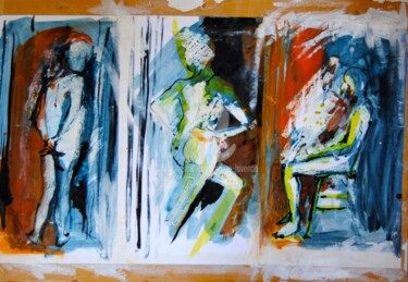 Painting titled "Les voyeurs" by Barbara Lavenda, Original Artwork, Ink