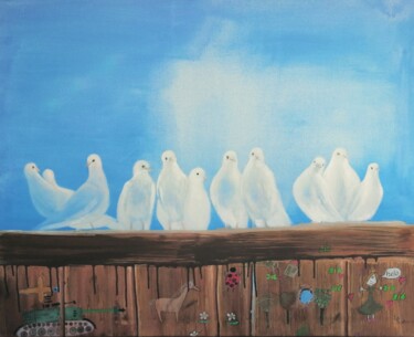 Painting titled "Peace" by Barbara Lis, Original Artwork, Acrylic