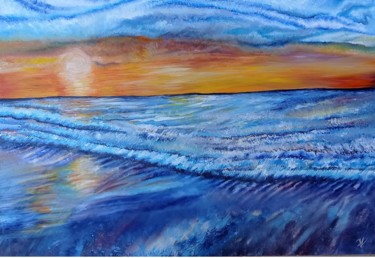 Pittura intitolato "“Spiaggia di Gianne…" da Barbara Lombardo, Opera d'arte originale, Olio