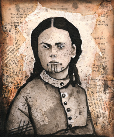 Pintura intitulada "OLIVE OATMAN | MOHA…" por Barbara Melich, Obras de arte originais, Guache