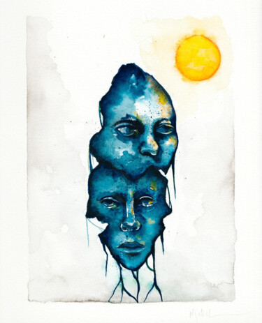Painting titled "Overthink" by Barbara Melich, Original Artwork, Watercolor