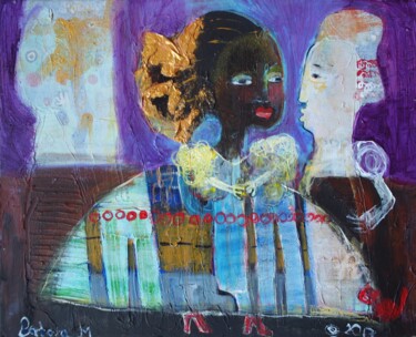 Картина под названием ""Princesse noire"" - Barbara Morin, Подлинное произведение искусства, Акрил Установлен на Деревянная…