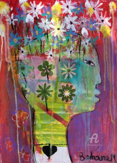 Peinture intitulée ""Flora"" par Barbara Morin, Œuvre d'art originale, Acrylique