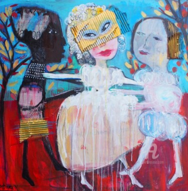 Картина под названием ""Mon coeur balance"" - Barbara Morin, Подлинное произведение искусства, Акрил