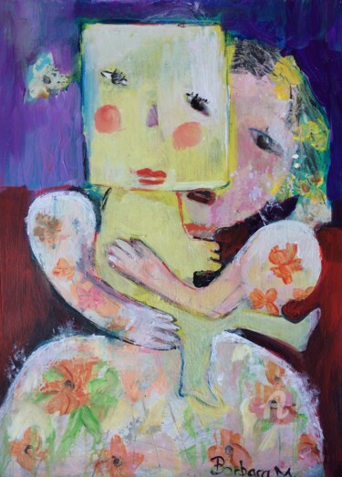 Peinture intitulée "Bébé Einstein" par Barbara Morin, Œuvre d'art originale, Acrylique