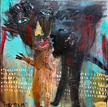 Painting titled ""Nono et Nenette"" by Barbara Morin, Original Artwork, Acrylic Mounted on Wood Stretcher frame