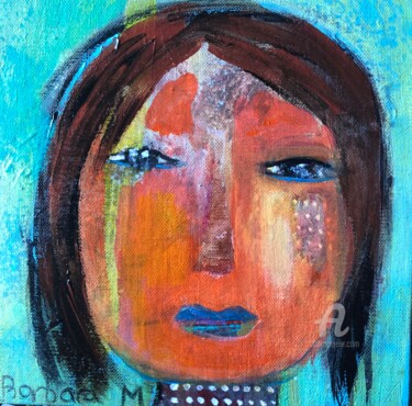 Painting titled "Isia" by Barbara Morin, Original Artwork, Acrylic Mounted on Cardboard