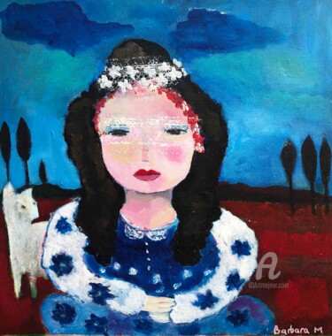 Painting titled "Camilia" by Barbara Morin, Original Artwork, Acrylic Mounted on Wood Stretcher frame