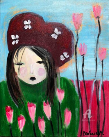 Pintura titulada "Lili rose" por Barbara Morin, Obra de arte original, Acrílico Montado en Bastidor de camilla de madera