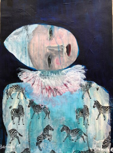 Malerei mit dem Titel "Soirée pyjama" von Barbara Morin, Original-Kunstwerk, Acryl