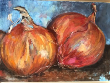 Painting titled "Onions" by Barbara Oudiz, Original Artwork, Oil