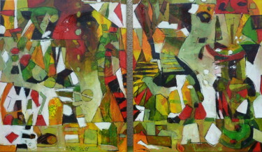 제목이 ""Mille et deux morc…"인 미술작품 Barbara Piatti로, 원작, 기름 나무 들것 프레임에 장착됨
