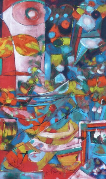 Картина под названием ""Corona 2020"" - Barbara Piatti, Подлинное произведение искусства, Масло Установлен на Деревянная рам…