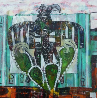 Картина под названием ""Pas bouger" Street…" - Barbara Piatti, Подлинное произведение искусства, Масло Установлен на Деревян…