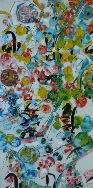 Картина под названием ""Fouillis" II" - Barbara Piatti, Подлинное произведение искусства, Масло Установлен на Деревянная рам…