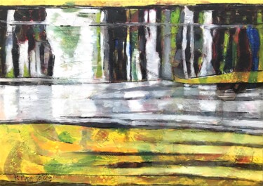 绘画 标题为“"Falaise sur Loire"” 由Barbara Piatti, 原创艺术品, 油 安装在木质担架架上