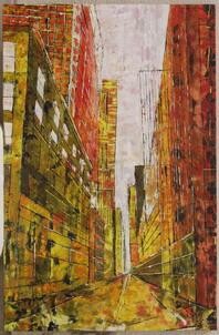 Картина под названием "Madison Avenue II" - Barbara Piatti, Подлинное произведение искусства, Масло