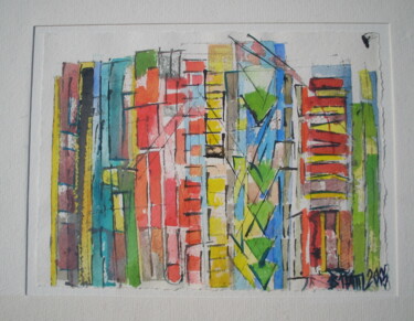 Peinture intitulée "Midtown" par Barbara Piatti, Œuvre d'art originale, Aquarelle