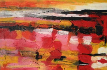 Картина под названием "Orchestre Rouge" - Barbara Piatti, Подлинное произведение искусства, Масло