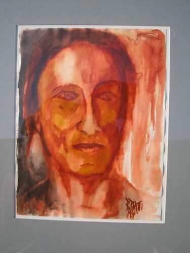 Peinture intitulée "La femme aux escapa…" par Barbara Piatti, Œuvre d'art originale, Encre Monté sur Carton