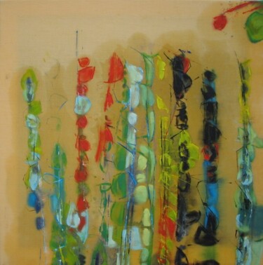Painting titled "Yellow Jazz, Intro" by Barbara Piatti, Original Artwork, Oil