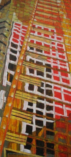 Painting titled ""Anonymous Building"" by Barbara Piatti, Original Artwork, Oil