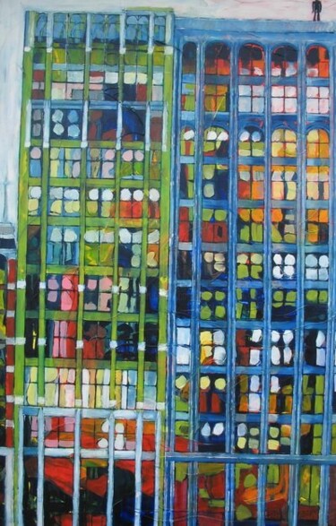 Картина под названием ""Business Building"" - Barbara Piatti, Подлинное произведение искусства, Масло
