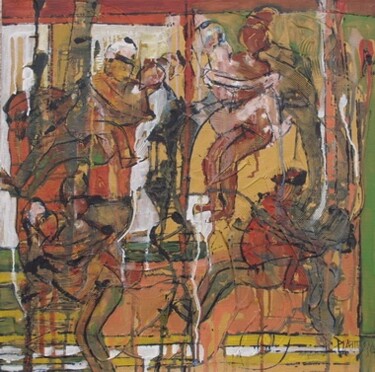 Malerei mit dem Titel ""Manège"" von Barbara Piatti, Original-Kunstwerk, Öl