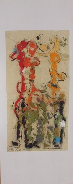 Peinture intitulée "Filiformes" par Barbara Piatti, Œuvre d'art originale, Huile Monté sur Panneau de bois