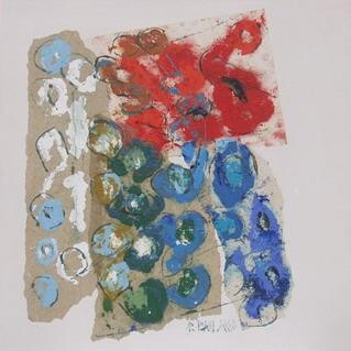 Картина под названием "Palette" - Barbara Piatti, Подлинное произведение искусства, Масло Установлен на Деревянная панель